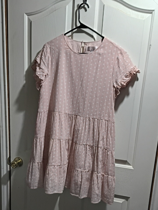 Rachel Parcell Dresses & Skirts - Rachel Parcell Light Pink Polka Dot Tiered Dress